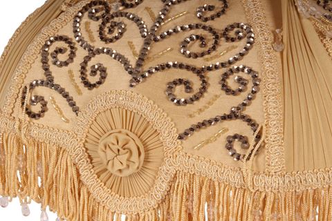 Lampenkap Victorian 32 cm - Geel - Stof