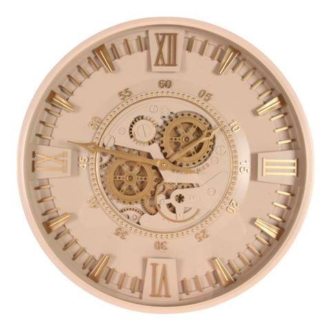 Wandklok Westbury 59 cm - Beige - Rond - Metaal