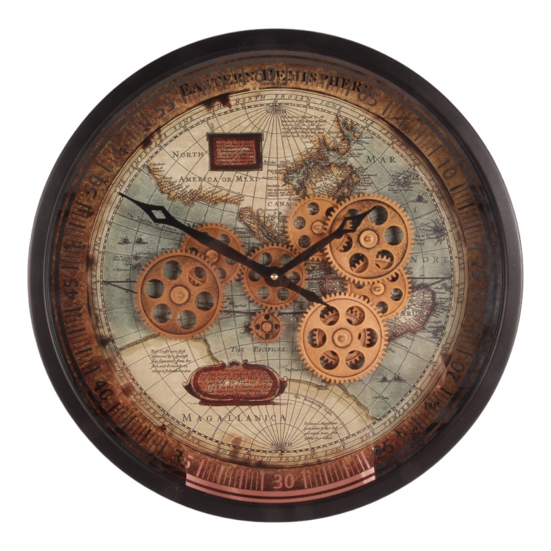 Wandklok Newark 46 cm - Zwart - Rond - Metaal
