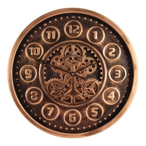 Wall Clock Elmont 46 cm - Gold - Round - Metal