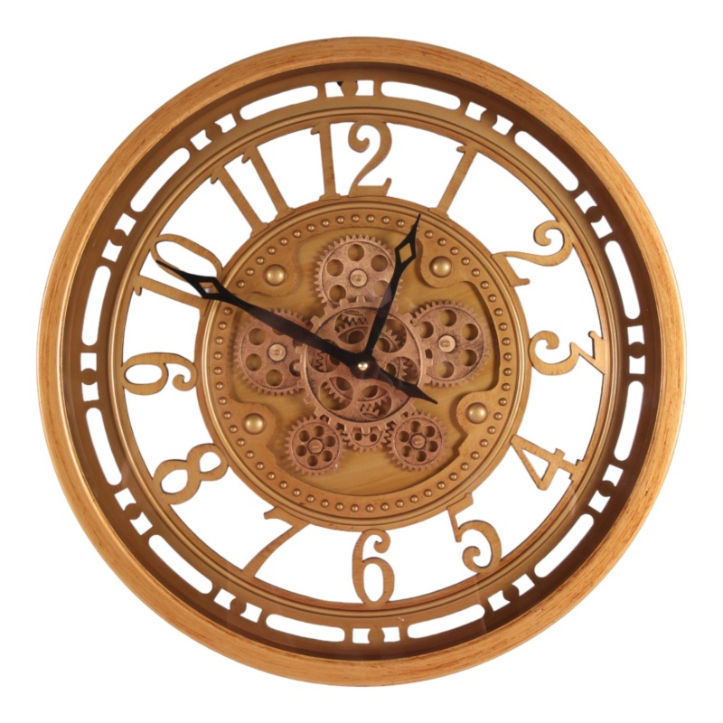 Wandklok Key West 46 cm - Goud - Rond - Metaal
