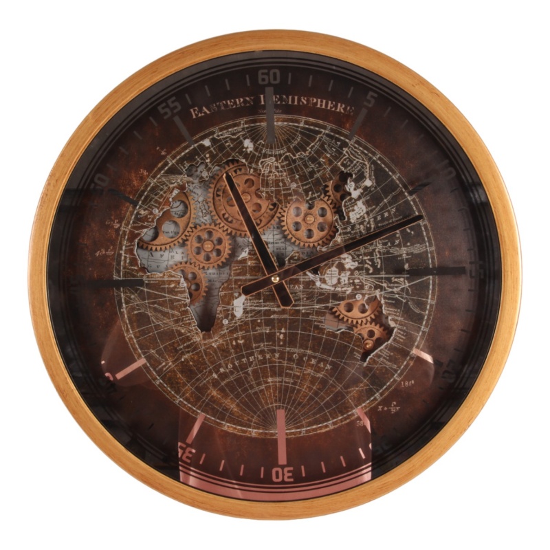 Wandklok Yankee 46 cm - Goud - Rond - Metaal