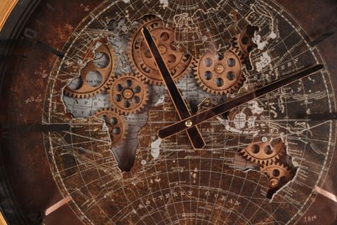 Wall Clock Yankee 46 cm - Gold - Round - Metal