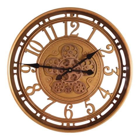 Wall Clock Kings County 53.5 cm - Gold - Round - Metal