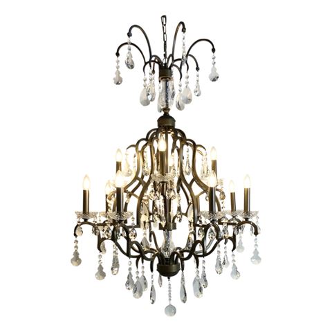 Kroonluchter Cambridge 135 cm - Goud - Messing & Glas