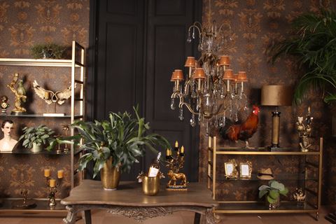 Kroonluchter Cambridge 135 cm - Goud - Messing & Glas