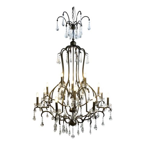 Kroonluchter Cambridge 160 cm - Goud - Messing & Glas