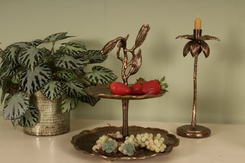 Kandelaar Palmboom M 34.5 cm - Goud - Aluminium