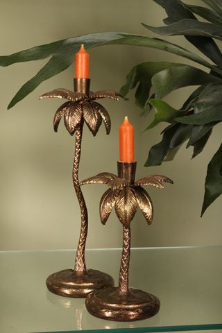 Kandelaar Palmboom M 34.5 cm - Goud - Aluminium