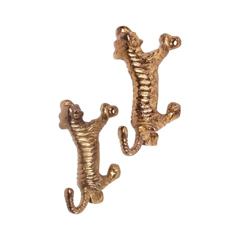 Wandhaak Tijger 12 cm - Goud - Aluminium