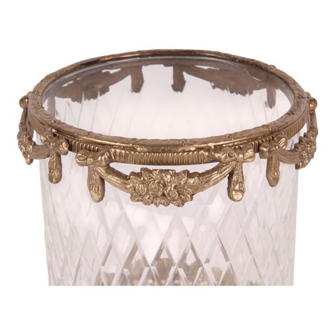 Photophore 17 cm - Doré - Laiton / Verre