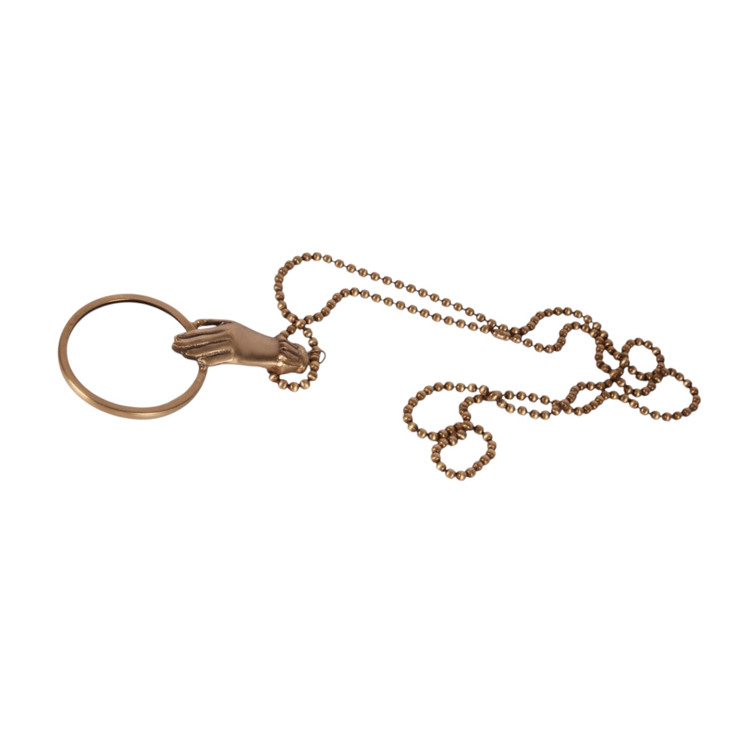Magnifying hand with chain