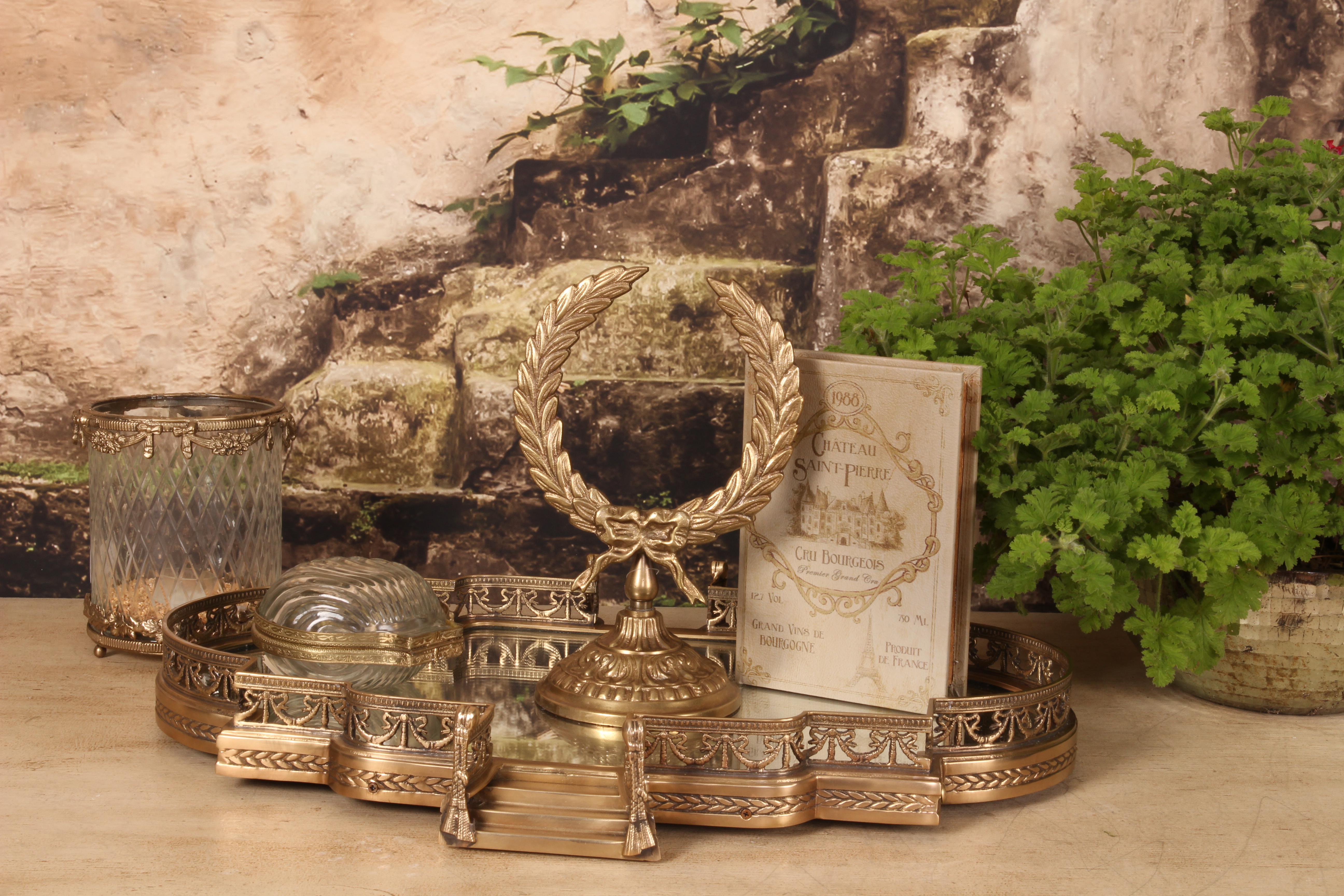 Aufbewahrungsbox Shell 7,5 cm - Gold - Messing / Glas