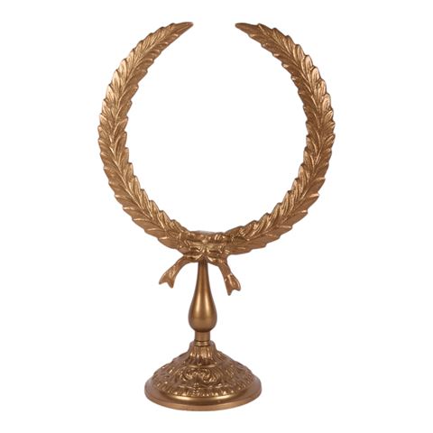Couronne de laurier sur pied 38 cm - Or - Aluminium