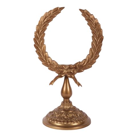 Couronne de laurier sur pied 28 cm - Or - Aluminium