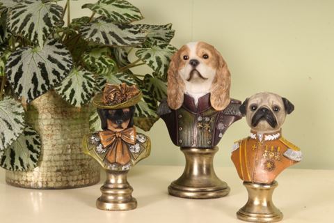 Dog statue resin 17 cm