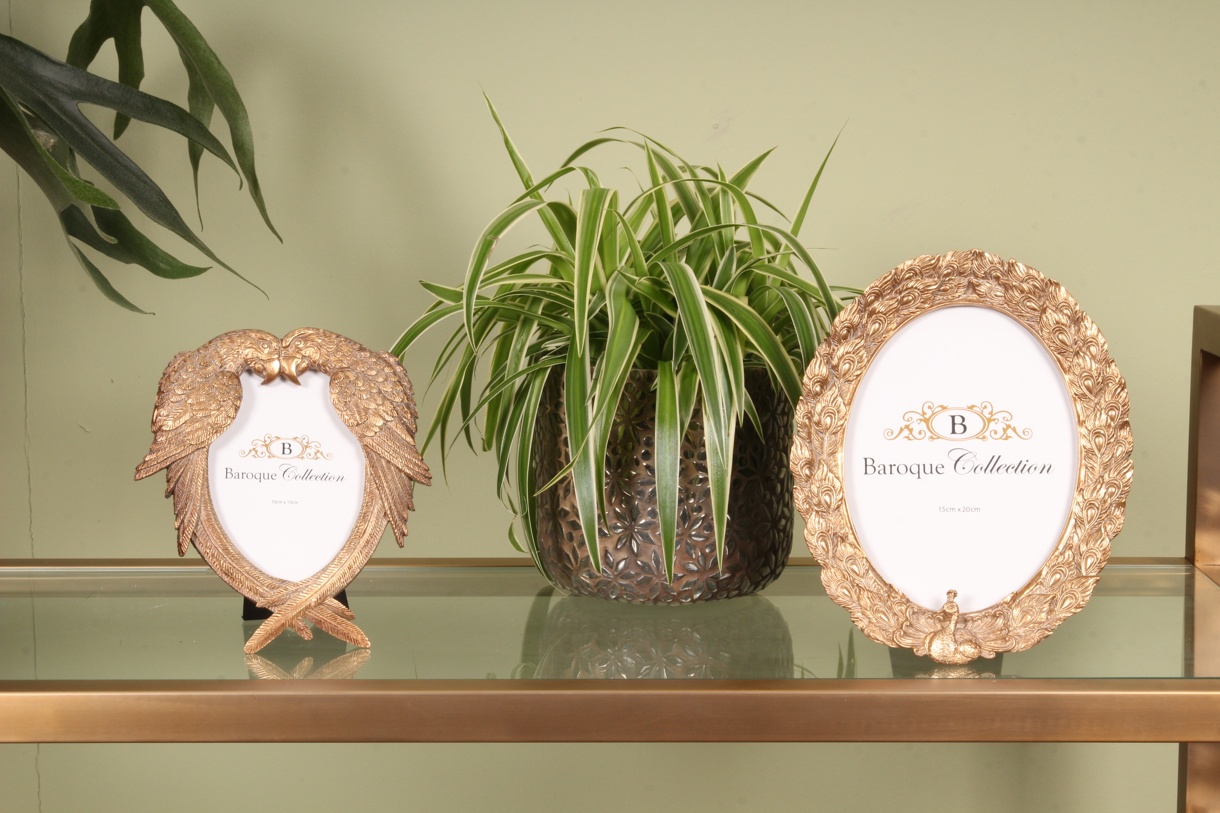 Fotolijst Vogels 10x15 cm - Goud - Resin - Staand