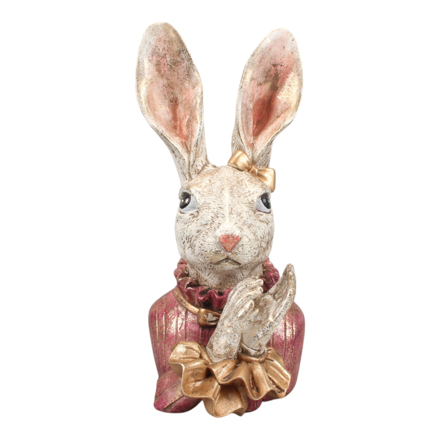 Konijn bust beeld resin 24 cm