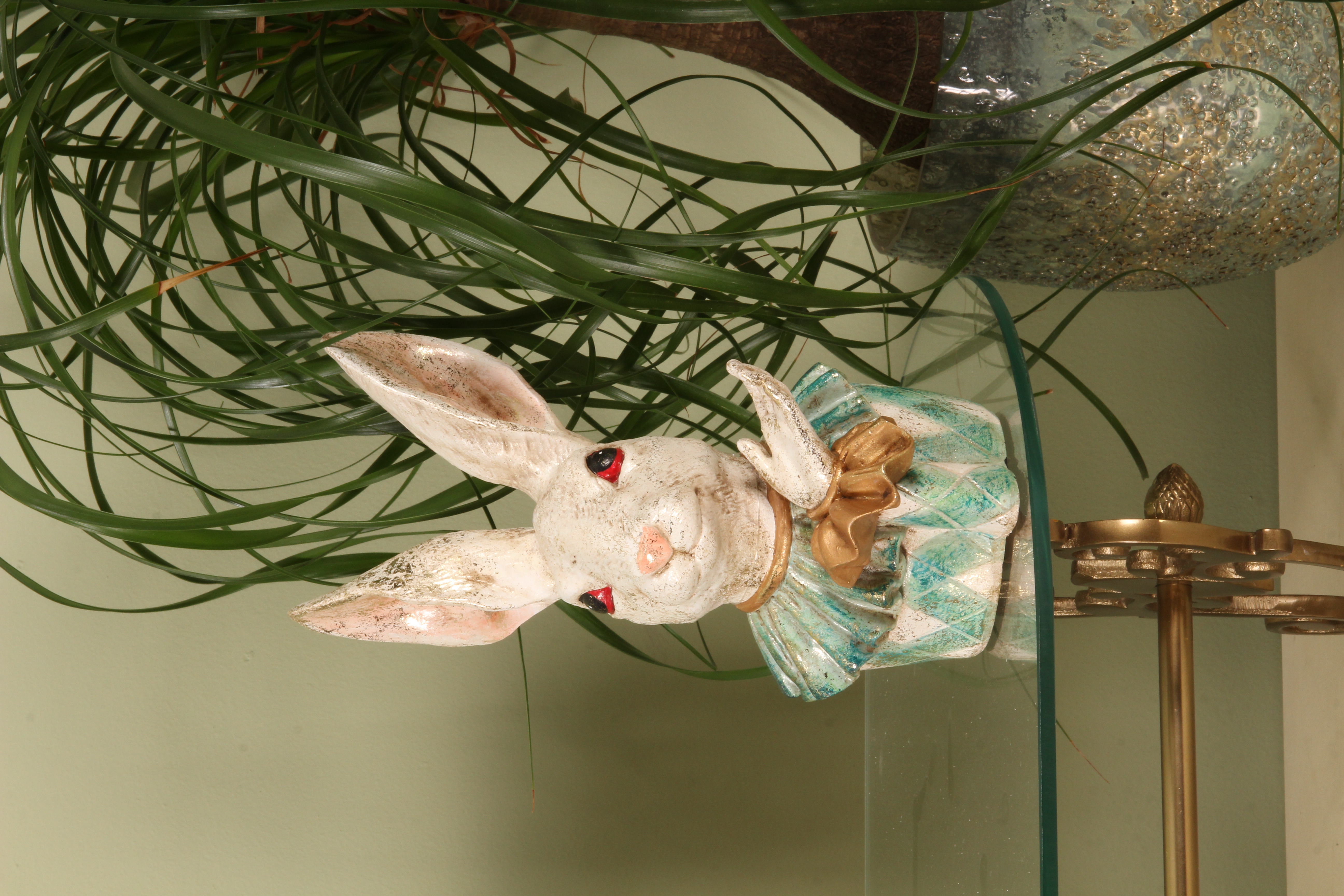 Konijn bust beeld resin 24 cm