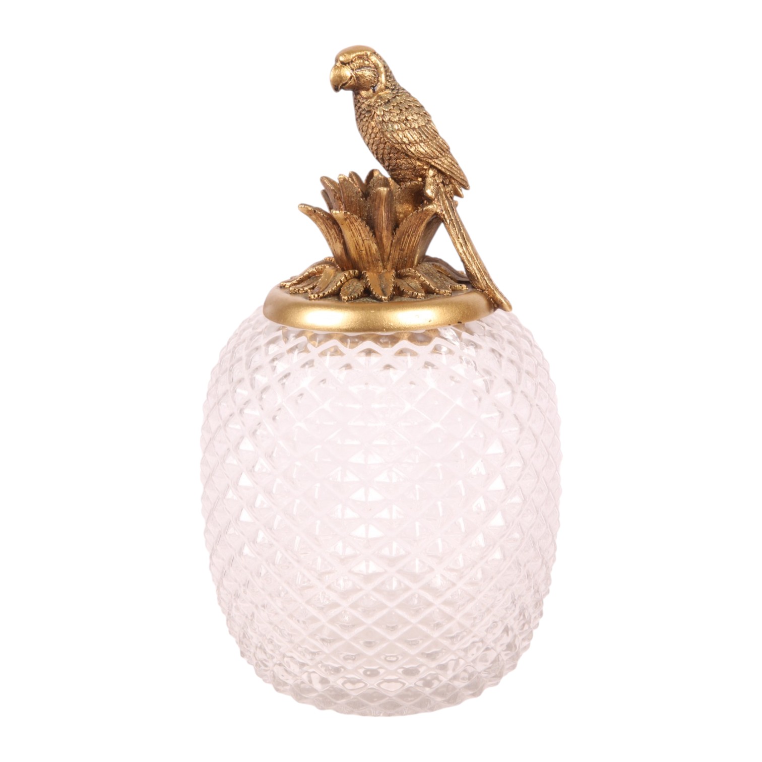 Glass Jar Parrot 28.5 - Gold - Resin