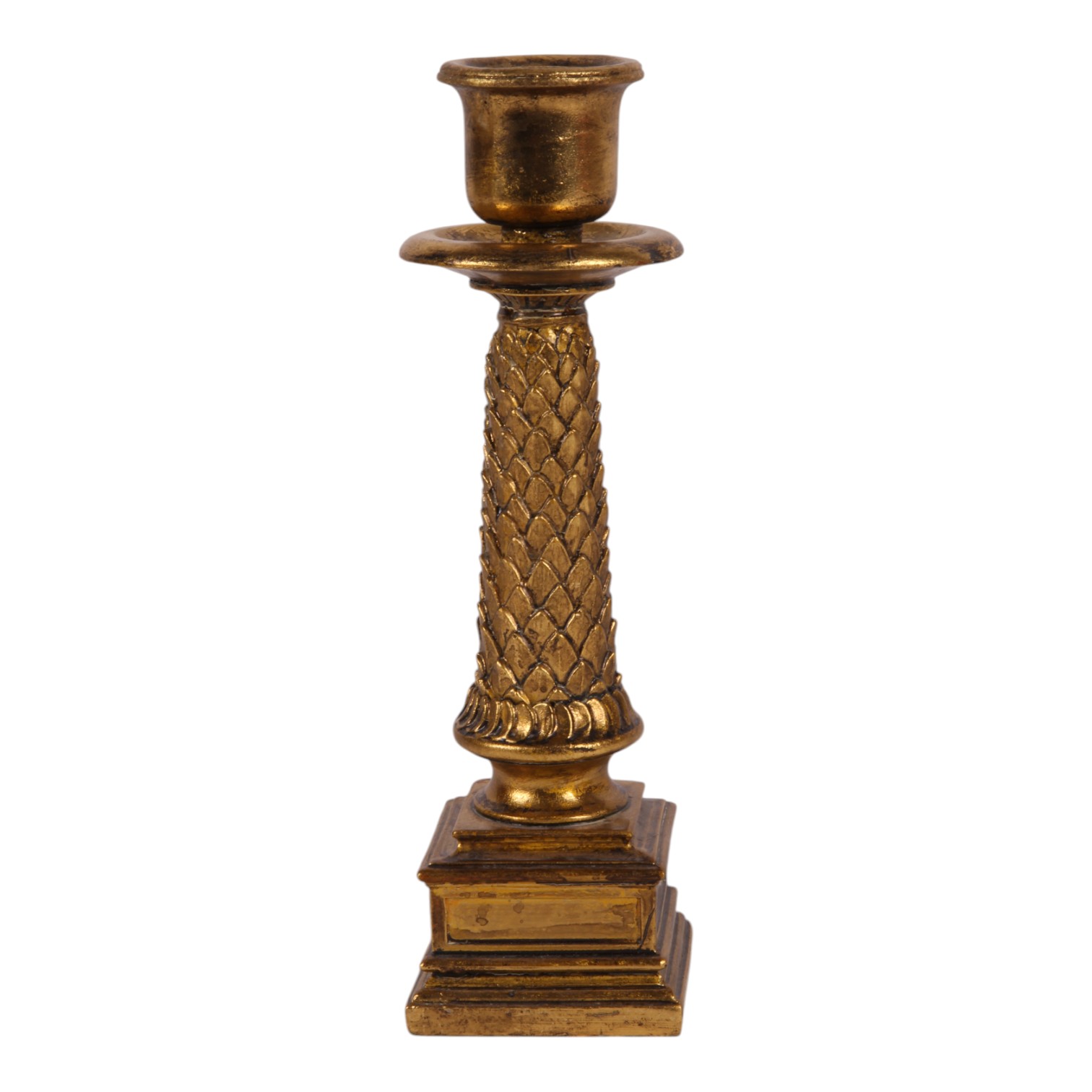 Candle Holder 21.5 cm - Gold - Resin