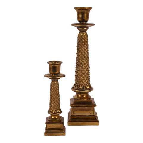 Candle Holder 37.5 cm - Gold - Resin