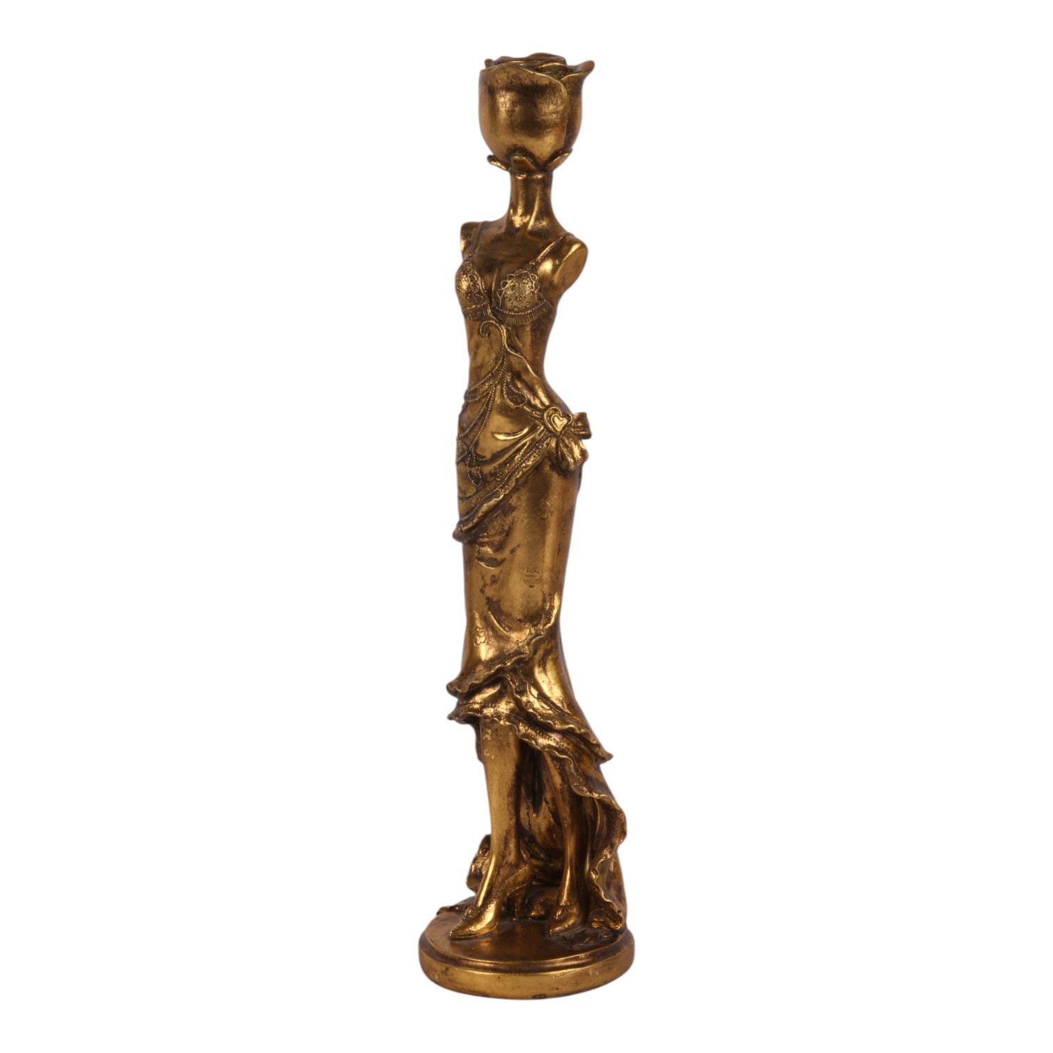 Candle Holder Women 40.5 cm - Gold - Resin