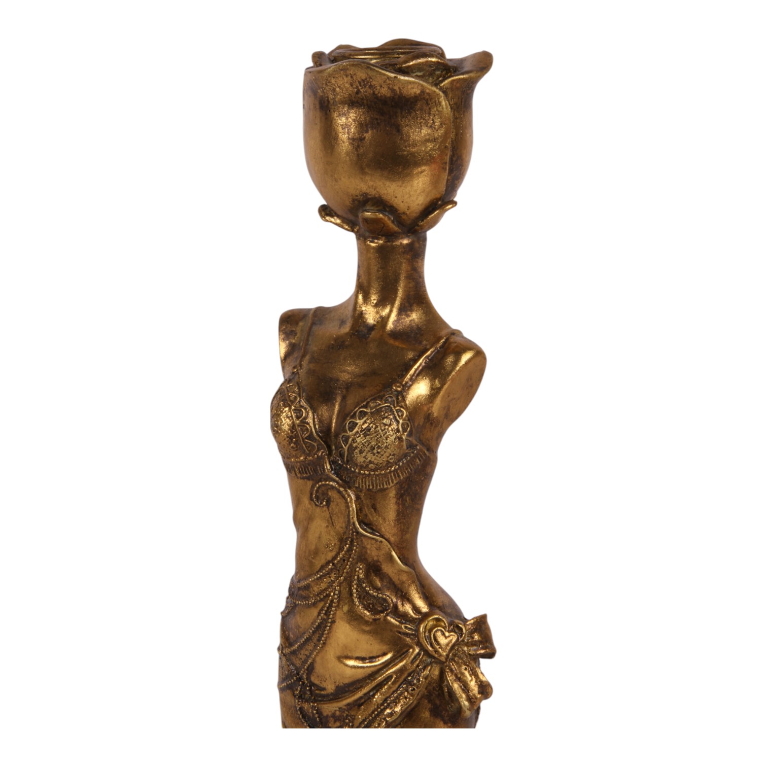Candle Holder Women 40.5 cm - Gold - Resin