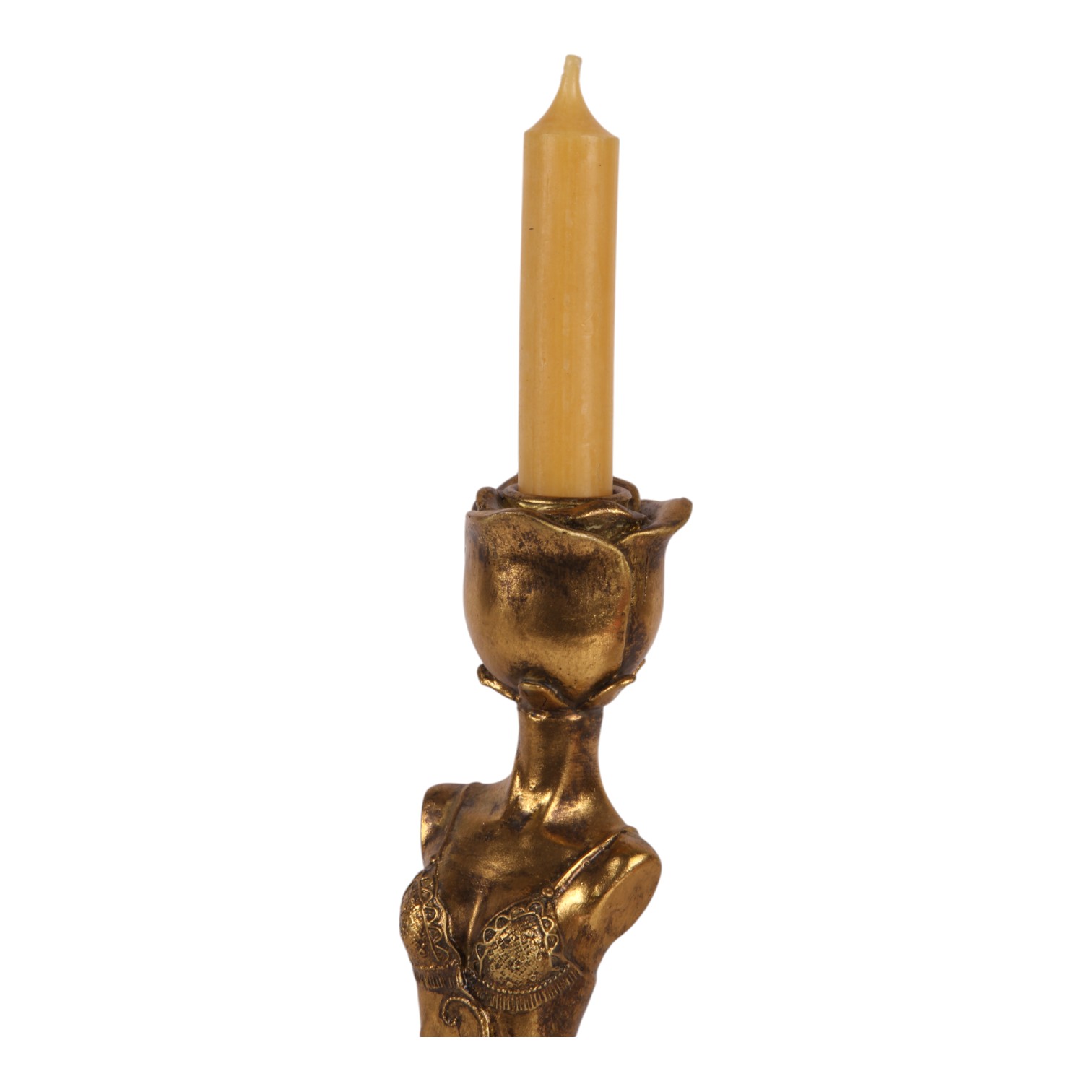 Candle Holder Women 40.5 cm - Gold - Resin