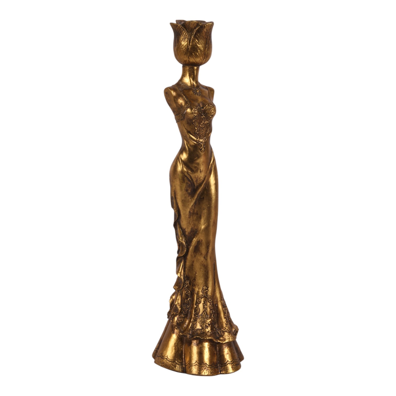 Candle Holder Women 39.5 cm - Gold - Res
