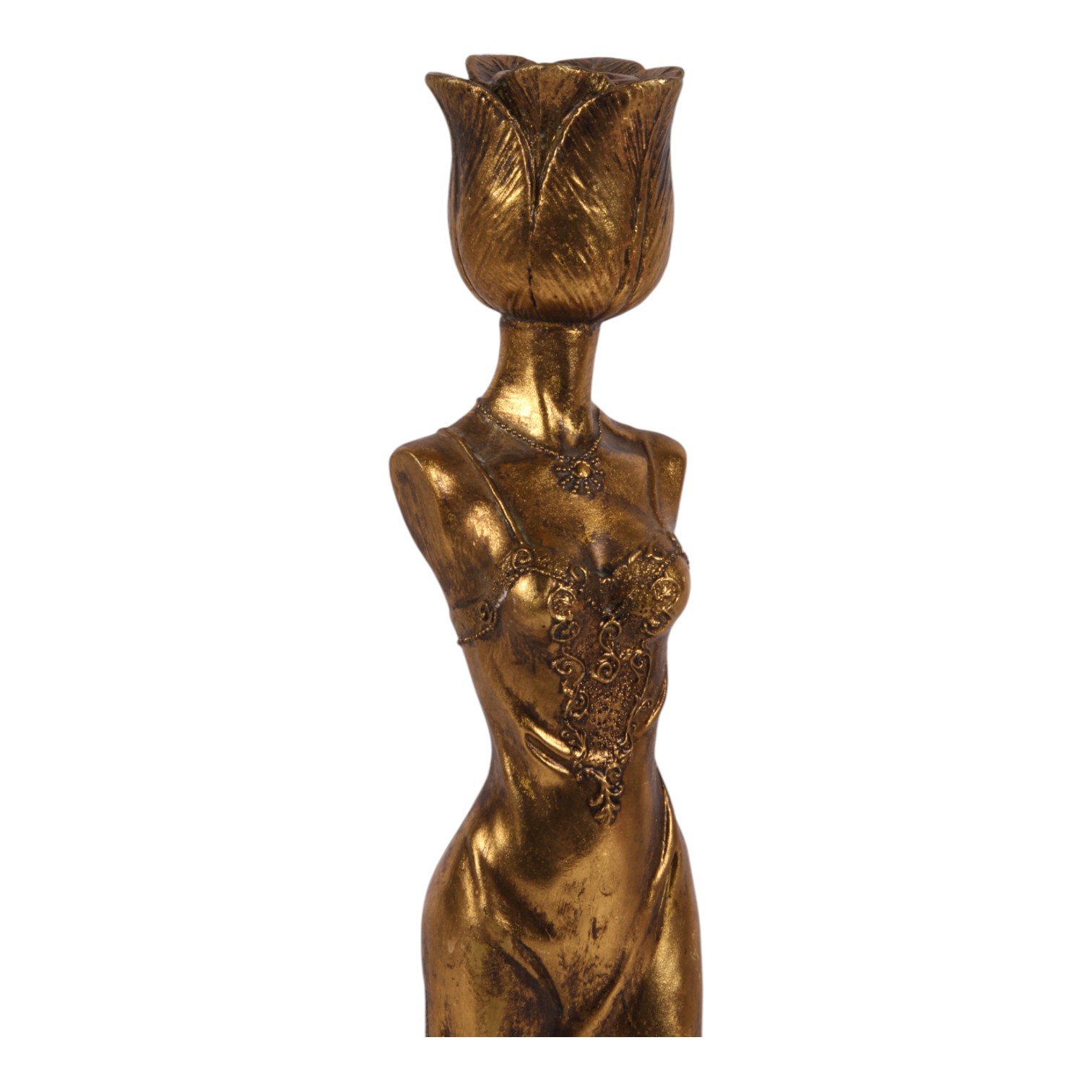 Candle Holder Women 39.5 cm - Gold - Res