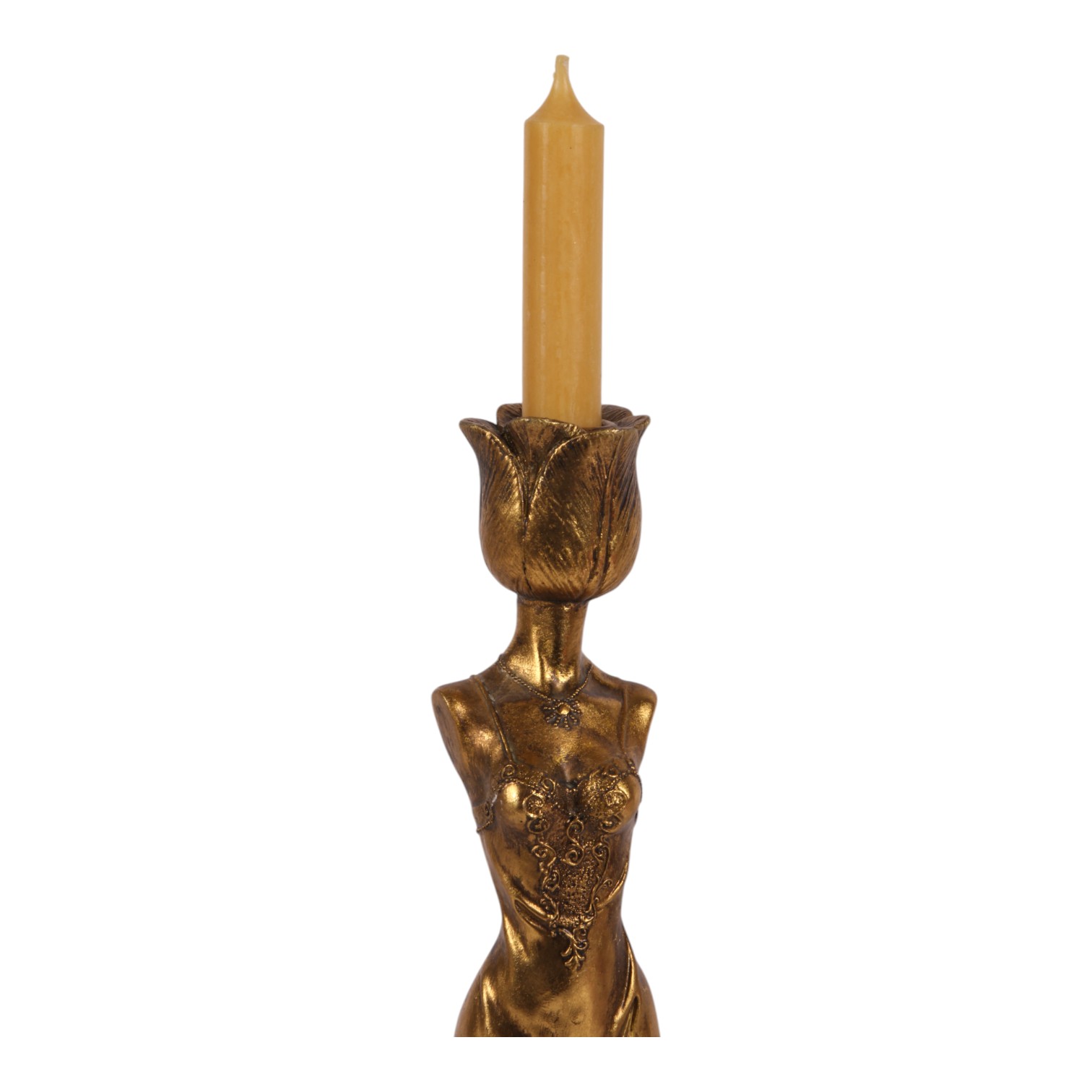 Candle Holder Women 39.5 cm - Gold - Res