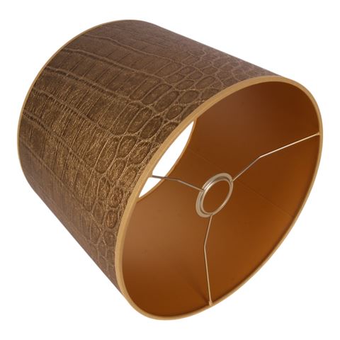 Lampshade 30 cm - Crocodile Print - Gold - Fabric