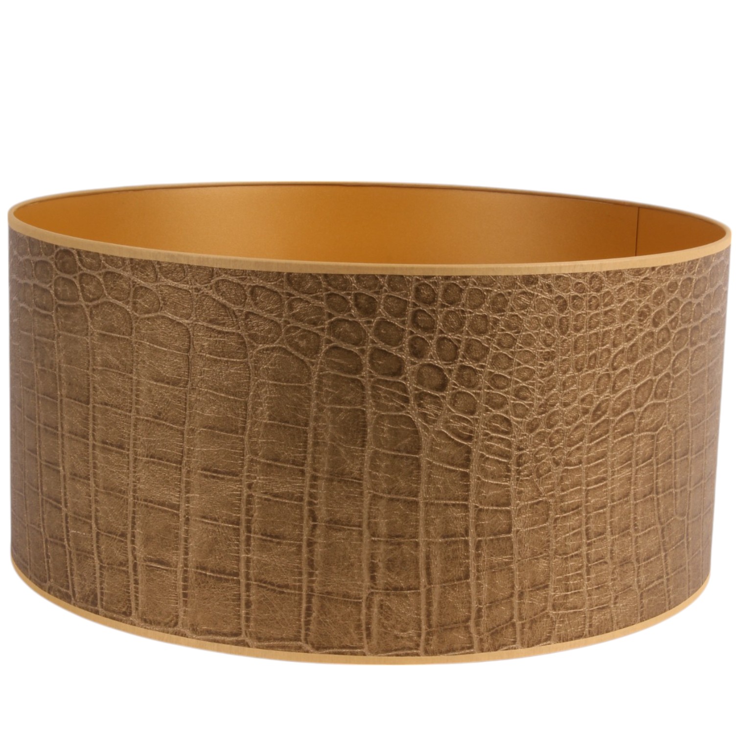 Lampshade 50 cm - Crocodile Print - Gold - Fabric
