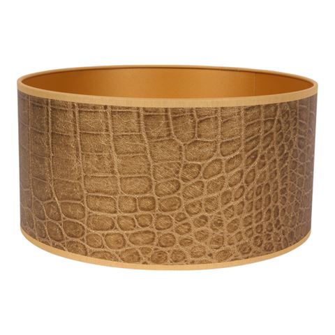 Lampshade 30 cm - Crocodile Print - Gold - Fabric