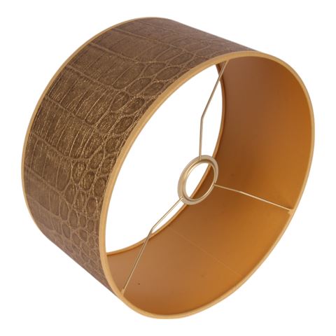 Lampshade 30 cm - Crocodile Print - Gold - Fabric