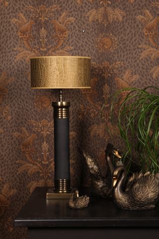 Lampshade 30 cm - Crocodile Print - Gold - Fabric