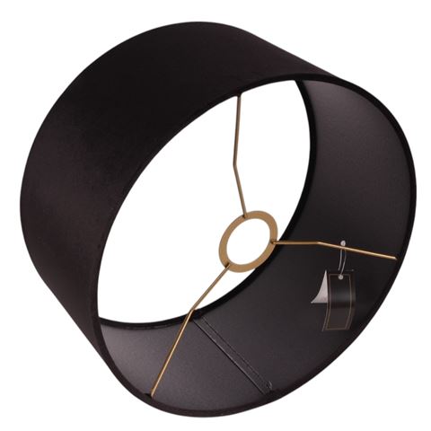 Lampenkap 30 cm - Cilinder - Zwart - Stof