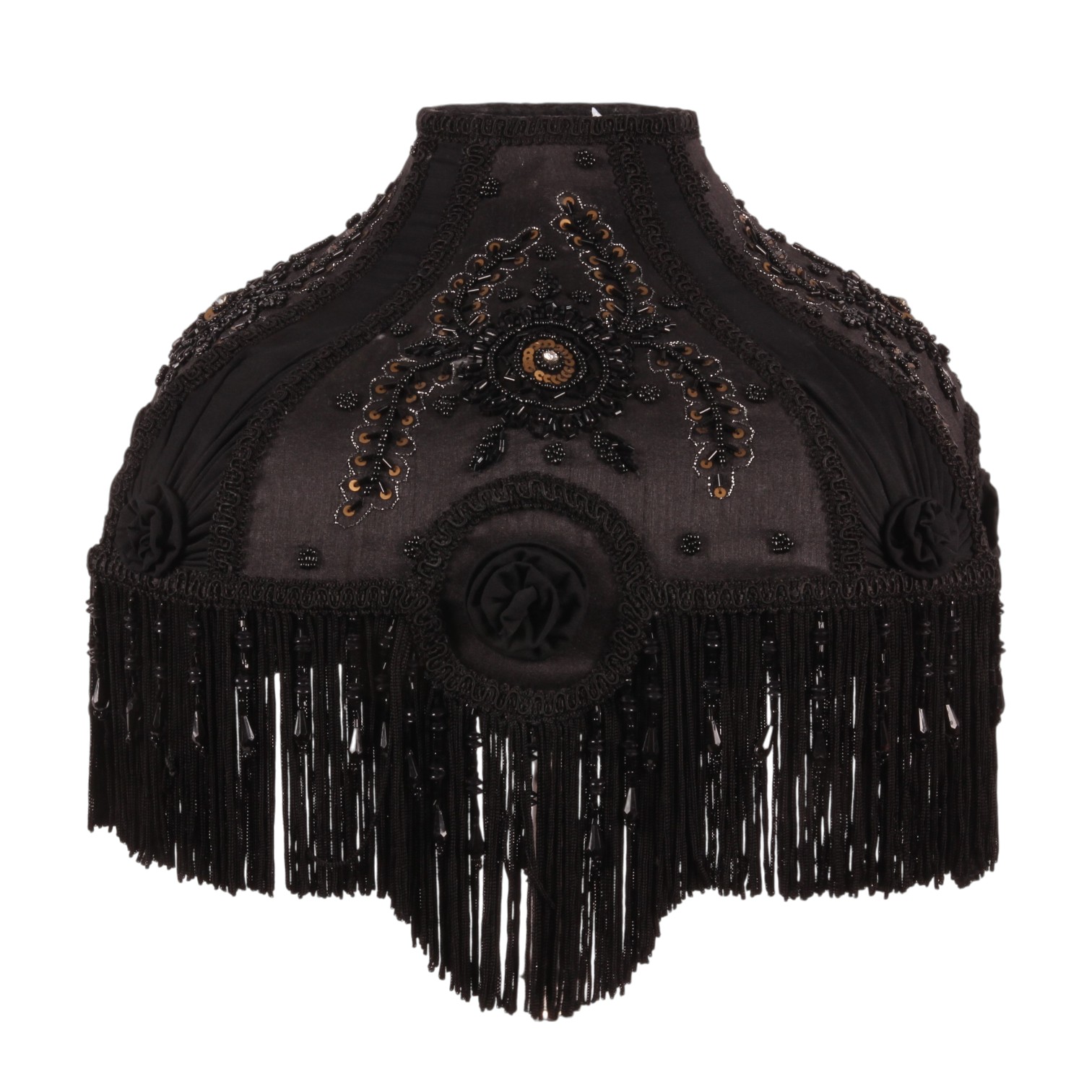 Lampshade Victorian Square 34 cm - Black - Fabric