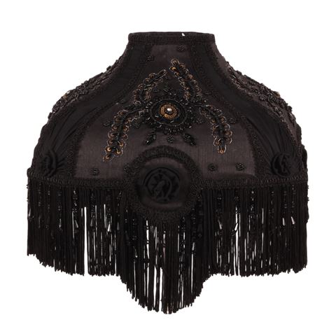 Lampshade Victorian Square 34 cm - Black - Fabric