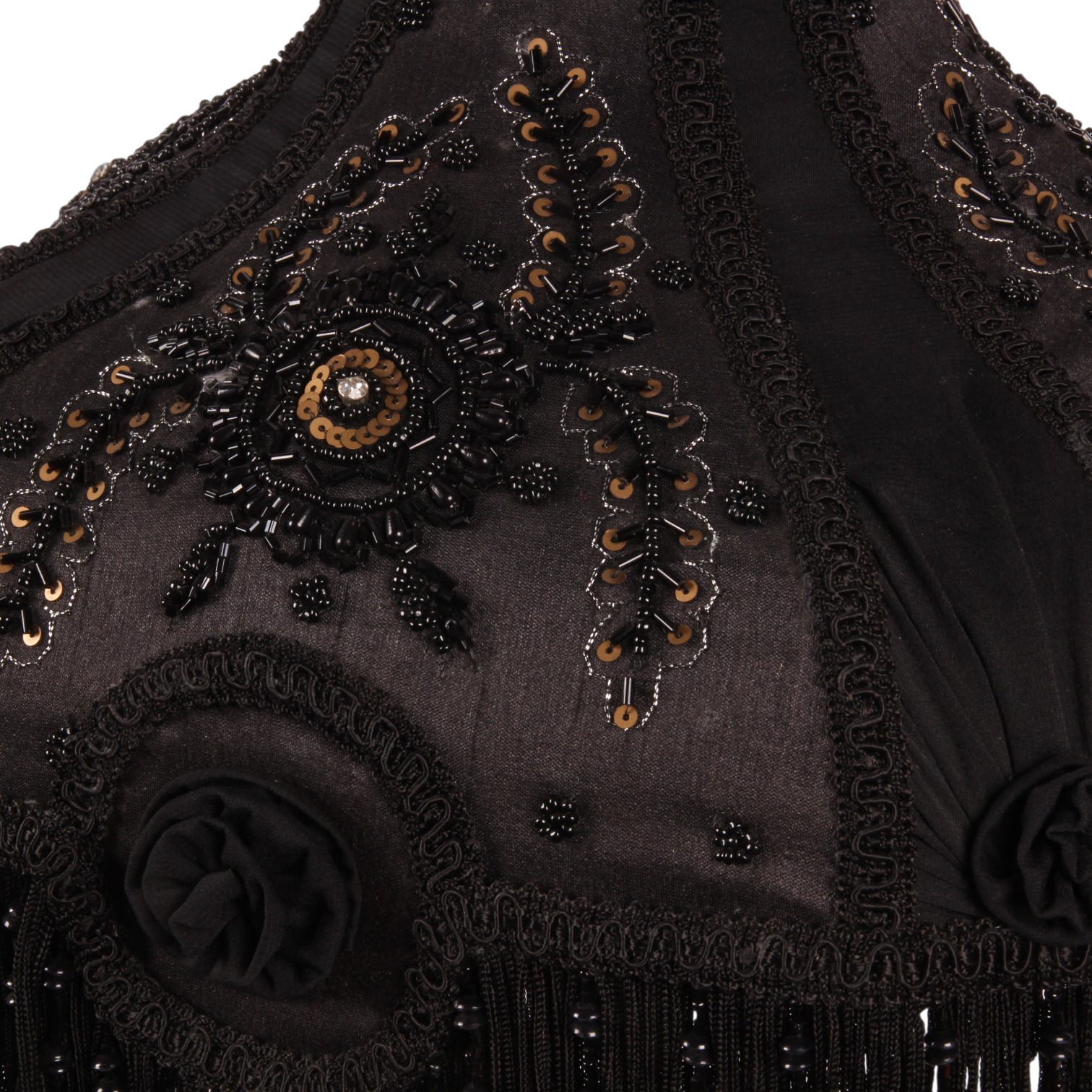 Lampshade Victorian Square 34 cm - Black - Fabric