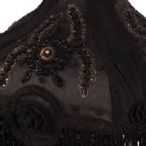Lampshade Victorian Square 34 cm - Black - Fabric