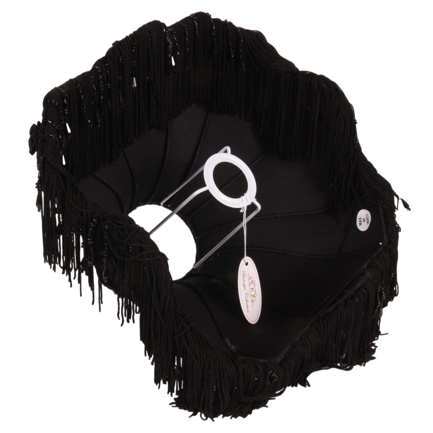 Lampshade Victorian Square 34 cm - Black - Fabric