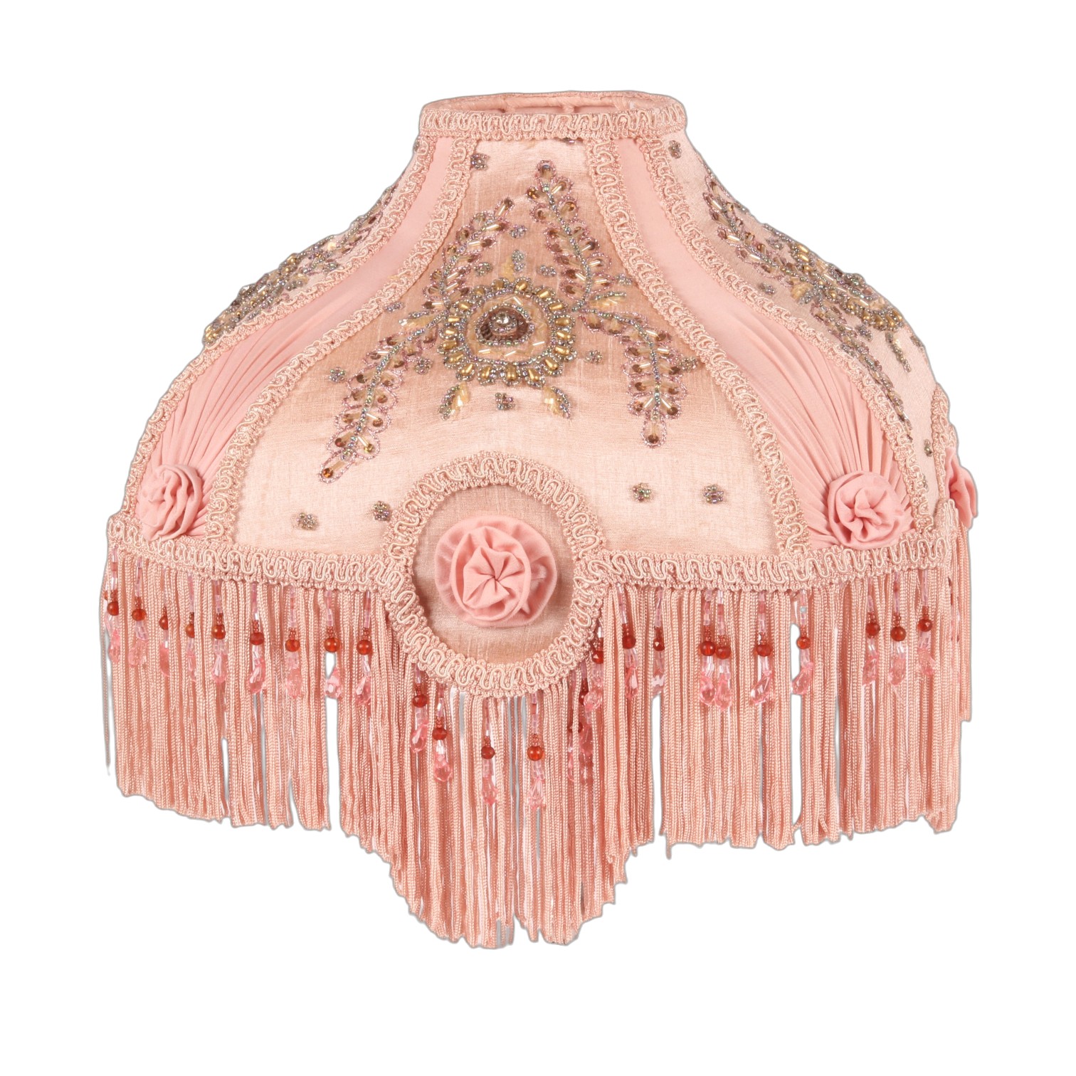 Lampshade Victorian Square 34 cm - Pink - Fabric