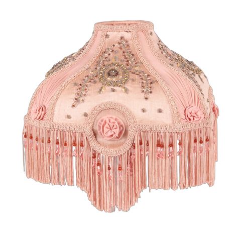 Lampshade Victorian Square 34 cm - Pink - Fabric