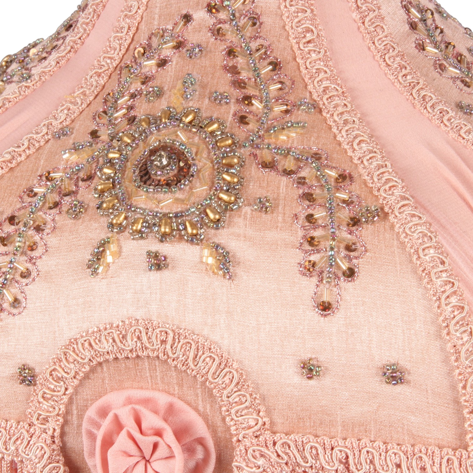 Lampshade Victorian Square 34 cm - Pink - Fabric