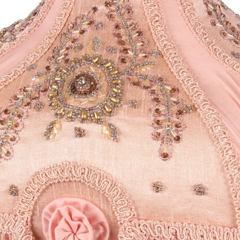 Lampshade Victorian Square 34 cm - Pink - Fabric