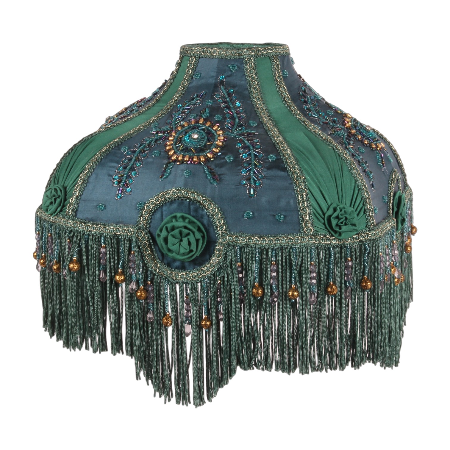 Lampshade Victorian Square 34 cm - Blue - Fabric