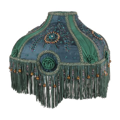 Lampshade Victorian Square 34 cm - Blue - Fabric