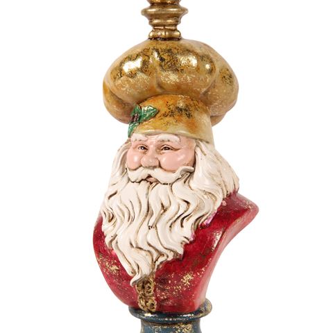 Kandelaar Kerstman 25 cm - Goud - Resin